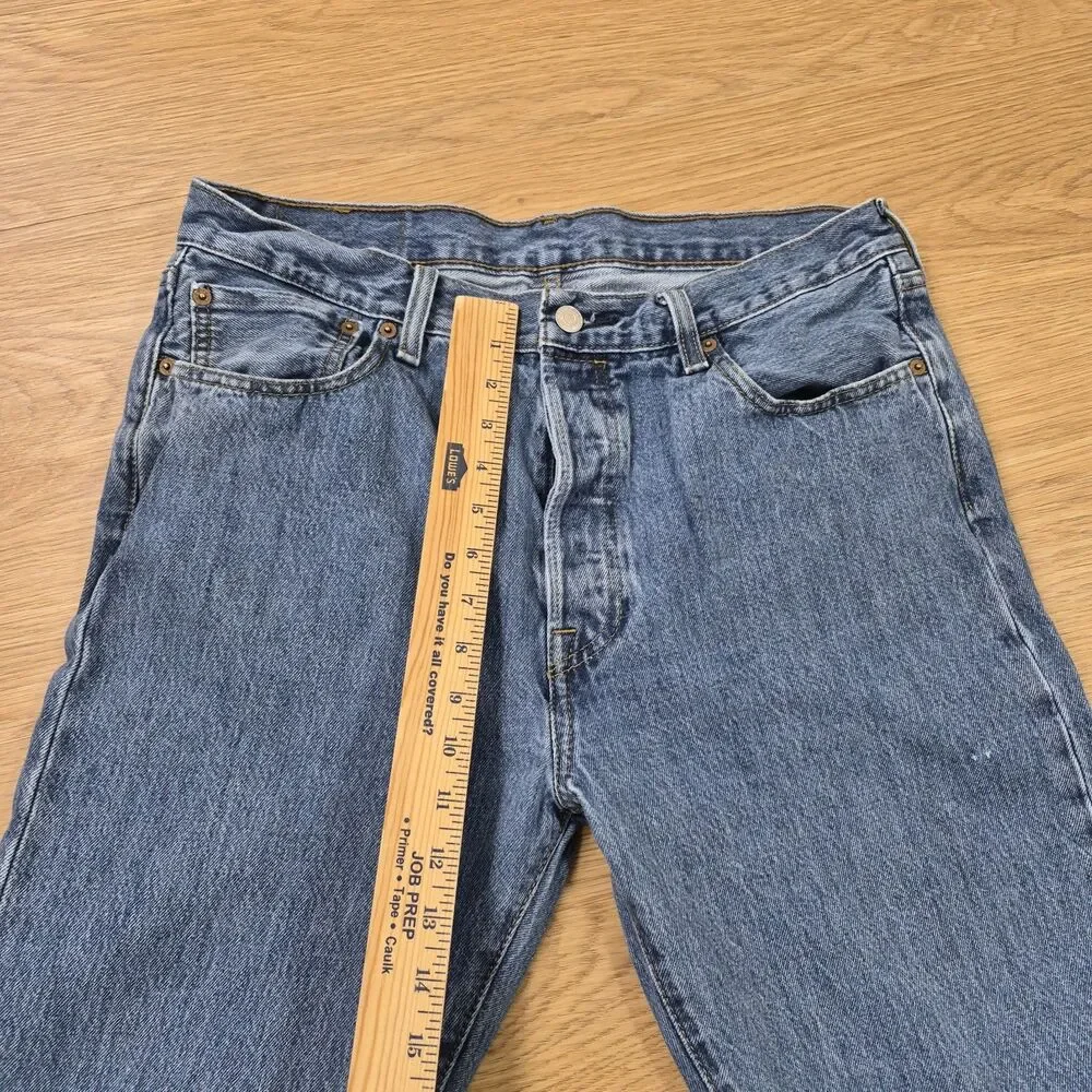 Levi’s 501 Jeans Mens 34x32 Button Fly Medium Wash Cowboy Stretch Denim Pants